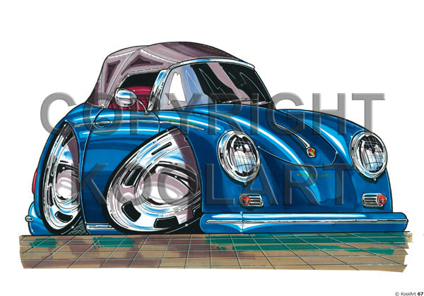 Porsche 356 SPEEDSTER Blue / Grey Hood (SKU67)