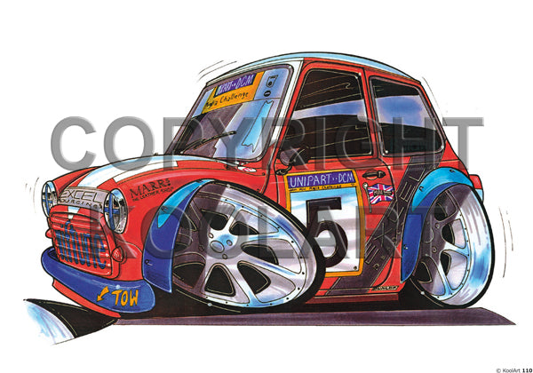 Mini Racing Style Orange / Blue Wheels (SKU110)