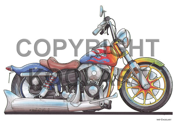Harley Davidson Low Rider Blue/Flames (SKU1117)