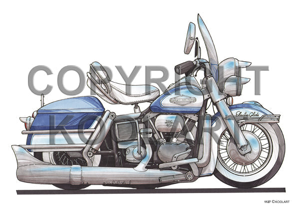 Harley Davidson Electra Glide White/Blue (SKU1127)