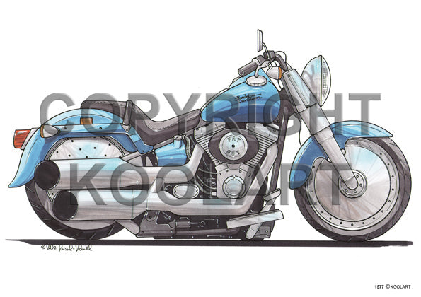 Harley Davidson Fat Boy Blue (SKU1577)