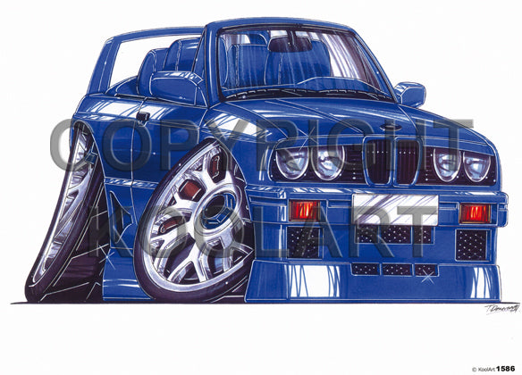 BMW E30 3 Series Convertible Blue (SKU1586)