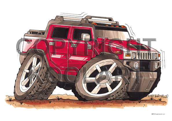 Hummer H2 Red (SKU1671)