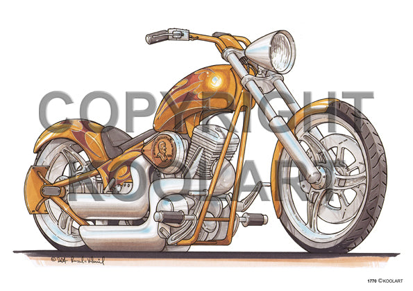 Harley Davidson Chopper Gold (SKU1770)
