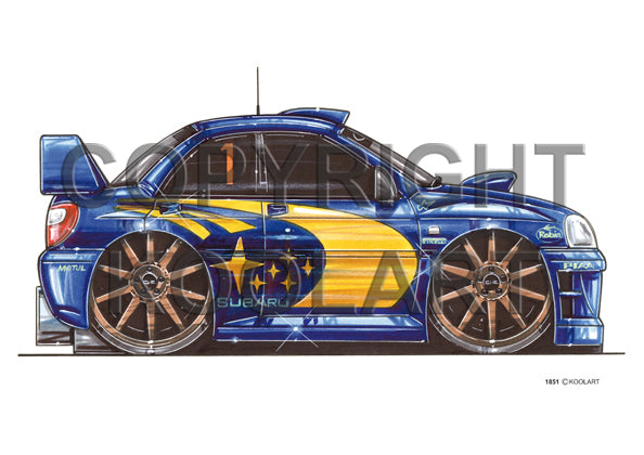 Subaru Rally Side Blue/Yellow (SKU1851)