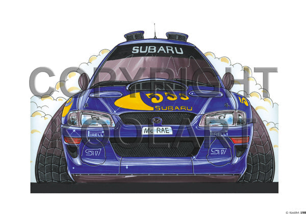 Subaru McRae Rally Car '98 Blue/Yellow 555 (SKU198)
