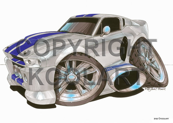 Ford Mustang White/Blue (SKU2132)