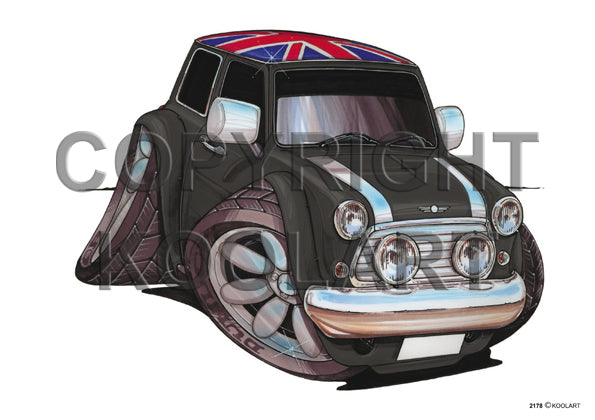 Mini Cooper Union Flag Black/White (SKU2178)
