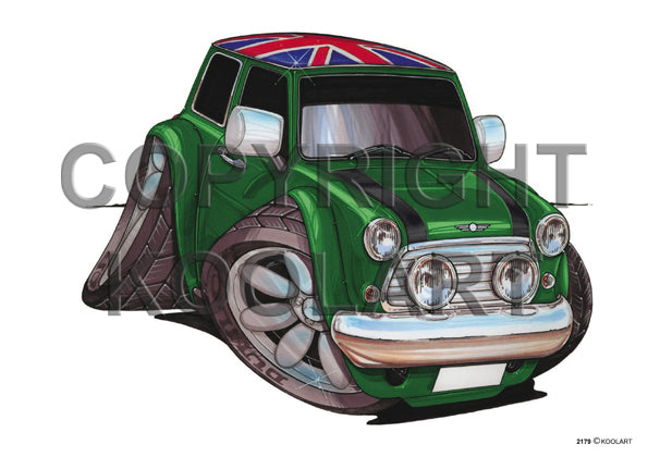 Mini Cooper Union Flag Green/Black (SKU2179)