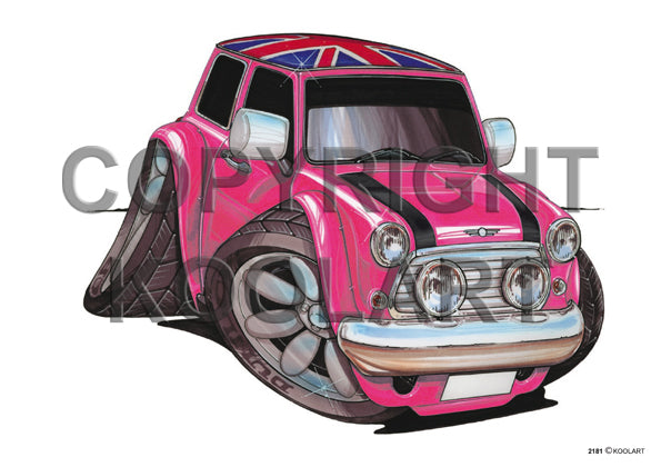 Mini Cooper Union Flag Pink/Black (SKU2181)