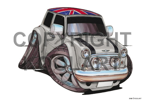 Mini Cooper Union Flag Silver/Black (SKU2185)