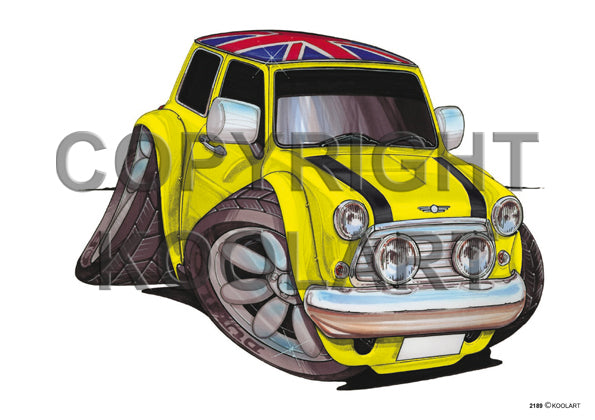 Mini Cooper Union Flag Yellow/Black (SKU2189)