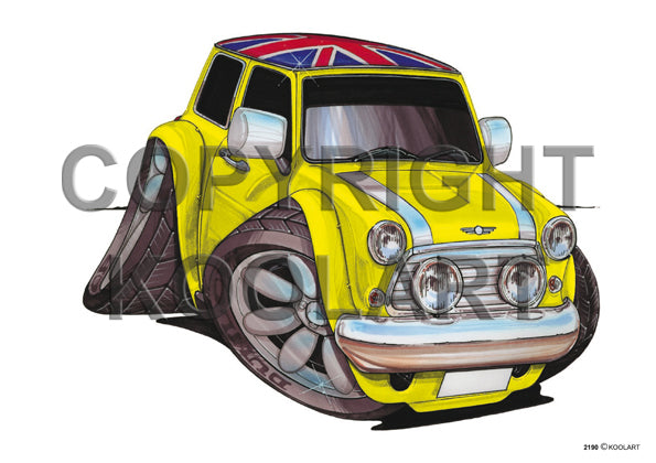 Mini Cooper Union Flag Yellow/White (SKU2190)