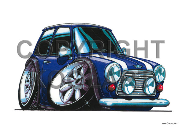 Mini Cooper Blue/White (SKU2213)