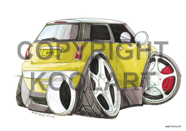 Mini Cooper New Rear Yellow/White (SKU2246)