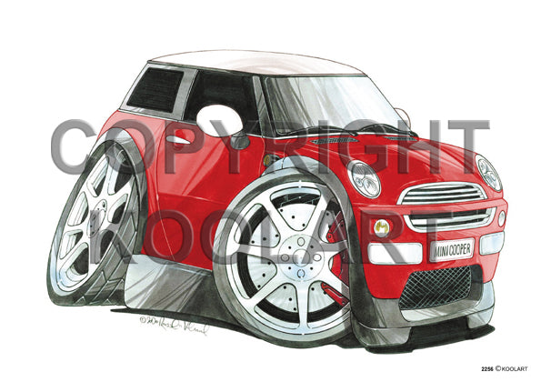 Mini Cooper New Red/White (SKU2256)
