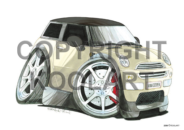 Mini Cooper New White/Black (SKU2259)