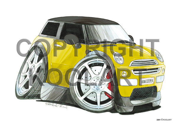 Mini Cooper New Yellow/Black (SKU2261)