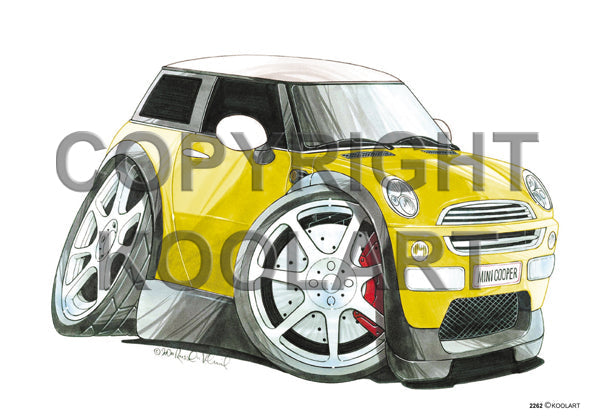 Mini Cooper New Yellow/White (SKU2262)