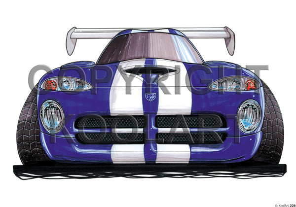 Chrysler Dodge Viper (Front) Blue / White Stripe (SKU226)