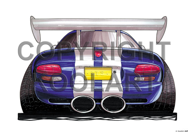 Chrysler Dodge Viper (Back) Blue / White Stripe (SKU227)