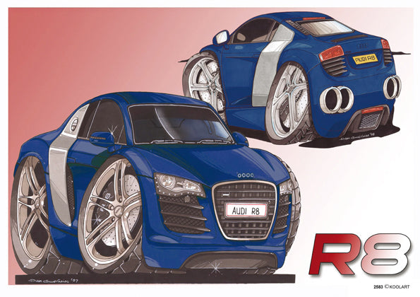 Audi R8 Blue/Silver (SKU2583)