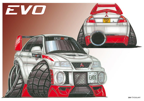 Mitsubishi Evo White/Red (SKU2591)