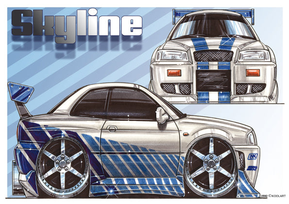 Nissan Skyline Silver/Blue (SKU2592)