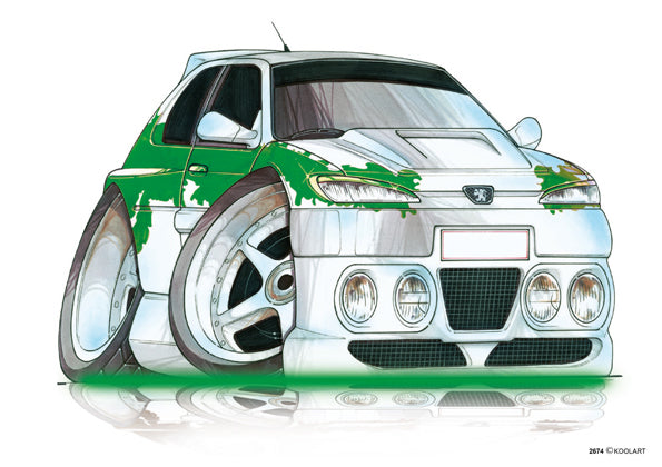 Peugeot 306 Tuning White/Green (SKU2674)