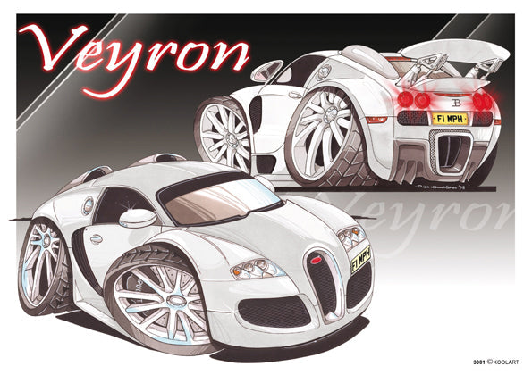 Bugatti Veyron Twin Image White (SKU3001)