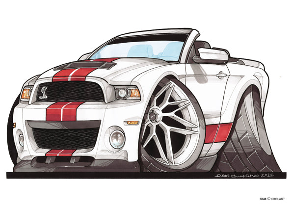 Ford Shelby Mustang White/Red (SKU3040)