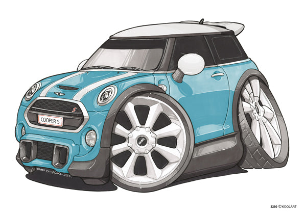 Mini Cooper S Blue/White (SKU3280)