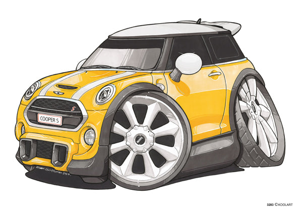 Mini Cooper S Yellow/White (SKU3283)