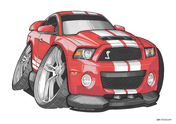 Ford Mustang Gt500 Red/White (SKU3291)