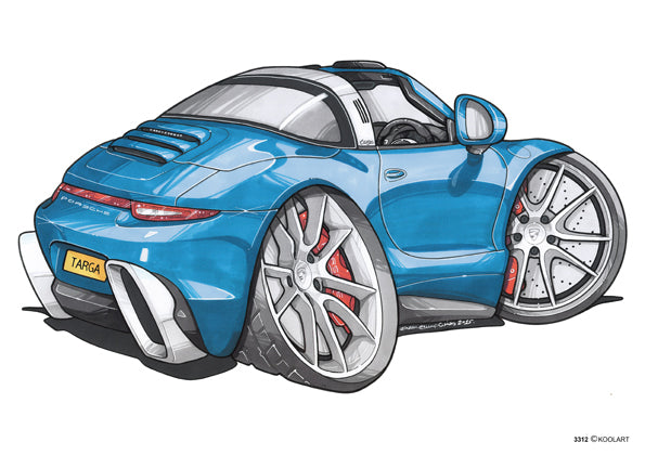 Porsche 911 Targa 4 Blue/Silver (SKU3312)