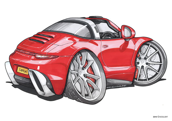 Porsche 911 Targa 4 Red/Silver (SKU3315)