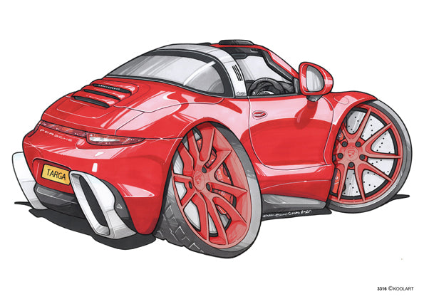 Porsche 911 Targa 4 Red/Red (SKU3316)
