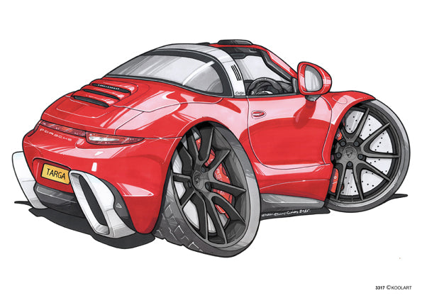 Porsche 911 Targa 4 Red/Black (SKU3317)