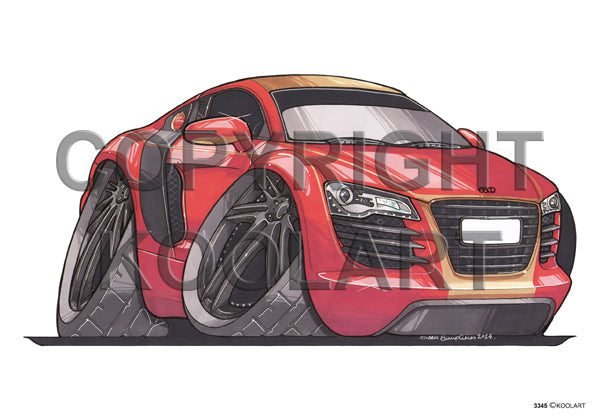 Audi R8 Red/Gold (SKU3345)