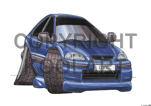 Honda Civic '95 Blue (SKU389)
