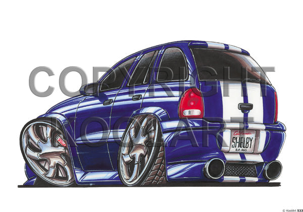 Chrysler Dodge Dakota (Back) Blue / White Stripe (SKU533)