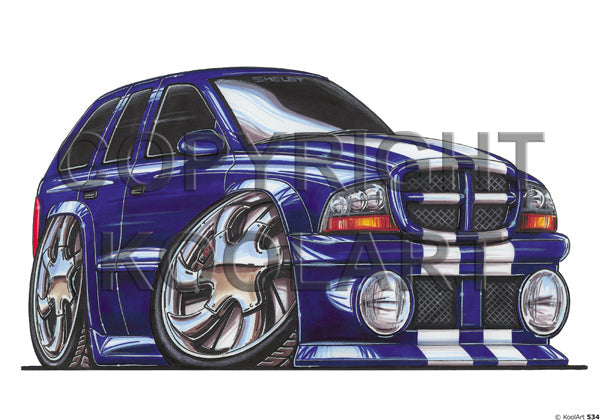 Chrysler Dodge Dakota (Front) Blue / White Stripe (SKU534)