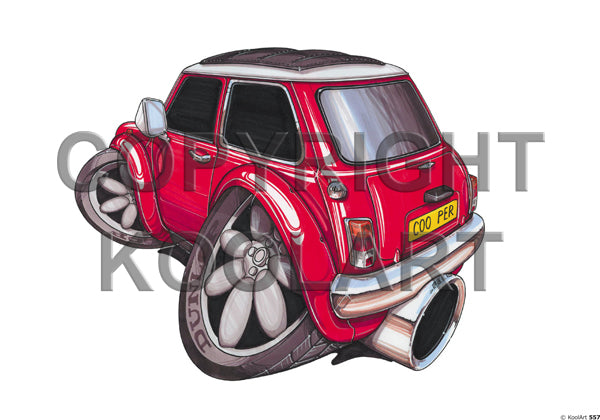 Mini Cooper Red / White Roof (SKU557)
