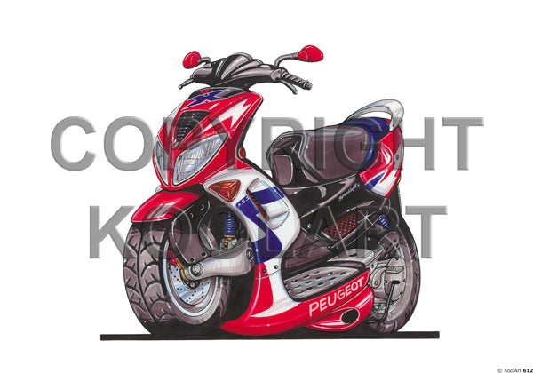 Peugeot Scooter Red / White / Blue (SKU612)