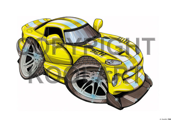 Chrysler Dodge Viper Yellow / White (SKU763)