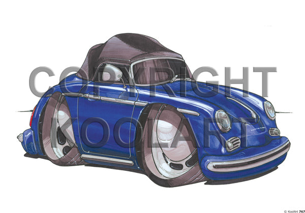 Porsche 356 Cabrio Blue (SKU767)