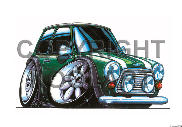Mini Cooper Green / White Stripe (SKU778)