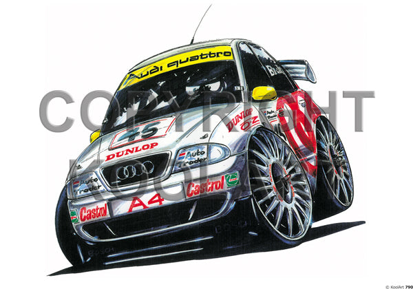 Audi A4 BTCC Red White Yellow (SKU790)