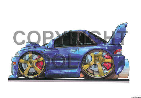 Subaru WRX Blue / Gold Wheels (SKU820)