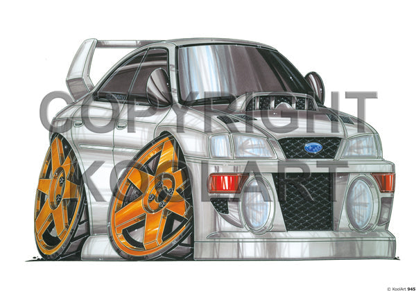 Subaru Impreza Silver / Gold Wheels (SKU945)